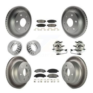 Front Rear Hub Bearing Coated Disc Brake Rotor & Pads Shoe Kit (10Pc) For GMC Sierra 1500 KBB-112454