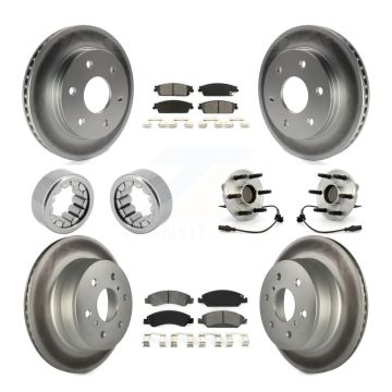 Front Rear Hub Bearing Coated Disc Brake Rotor & Pads Shoe Kit (10Pc) For GMC Sierra 1500 KBB-112457