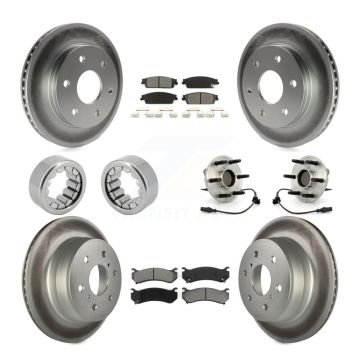 Front Rear Hub Bearing Coat Brake Rotor Pads Shoe Kit (10Pc) For Chevrolet Silverado 1500 KBB-112458