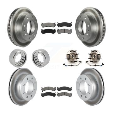 Front Rear Bearing Coated Brake Rotor Pad Shoe Kit (10Pc) For Chevrolet Silverado 2500 HD KBB-112460