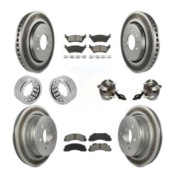 Front Rear Hub Bearings Coated Disc Brake Rotors And Pads Shoes Kit (10Pc) For Ford F-150 KBB-112485