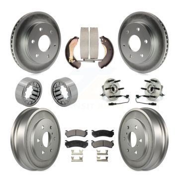 Front Rear Hub Bearing Coat Brake Rotor Pads Shoe Kit (10Pc) For Chevrolet Silverado 1500 KBB-112490