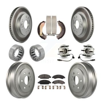 Front Rear Hub Bearing Coat Brake Rotor Pads Shoe Kit (10Pc) For Chevrolet Silverado 1500 KBB-112497