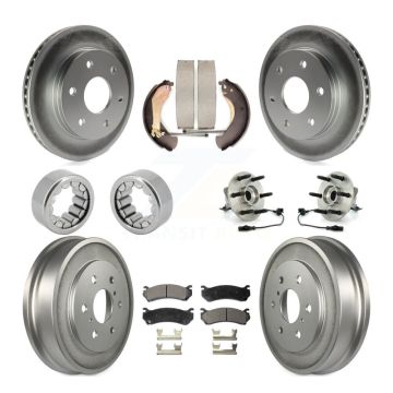 Front Rear Hub Bearing Coat Brake Rotor Pads Shoe Kit (10Pc) For Chevrolet Silverado 1500 KBB-112512