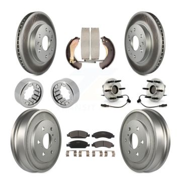 Front Rear Hub Bearing Coat Brake Rotor Pads Shoe Kit (10Pc) For Chevrolet Silverado 1500 KBB-112515