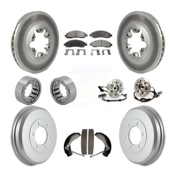Front Rear Hub Bearing Coated Brake Rotor Pads Shoe Kit (10Pc) For Chevrolet Colorado GMC KBB-112516