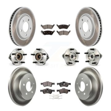 Front Rear Hub Bearing Coat Brake Rotor Pad Kit (10Pc) For Dodge Grand Caravan Chrysler & KBB-112545