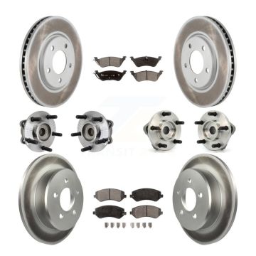 Front Rear Hub Bearings Coated Disc Brake Rotors And Pads Kit (10Pc) For Chrysler Voyager KBB-112548
