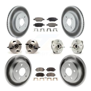 Front Rear Hub Bearing Coated Brake Rotor Pad Kit (10Pc) For 2007-2010 Pontiac G5 Non-ABS KBB-112570