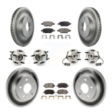 Front Rear Hub Bearing Coated Disc Brake Rotor And Ceramic Pads Kit (10Pc) For Pontiac G5 KBB-112573