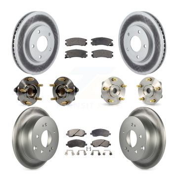 Front Rear Hub Bearing Coated Disc Brake Rotors And Pads Kit (10Pc) For Mitsubishi Galant KBB-112578