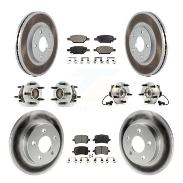Front Rear Hub Bearing Coated Brake Rotor Pads Kit (10Pc) For Chevrolet Malibu Pontiac G6 KBB-112586