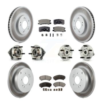 Front Rear Hub Bearing Coated Disc Brake Rotor Pad Kit (10Pc) For Mitsubishi Endeavor FWD KBB-112588