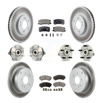 Front Rear Hub Bearing Coated Disc Brake Rotor Pad Kit (10Pc) For Mitsubishi Endeavor AWD KBB-112589