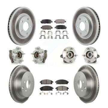 Front Rear Hub Bearing Coated Disc Brake Rotor Pads Kit (10Pc) For 2004-2009 Nissan Quest KBB-112590