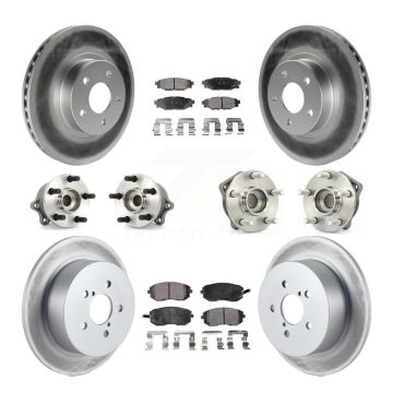 Front Rear Hub Bearing Coated Brake Rotor Pad Kit (10Pc) For 2005 Subaru Legacy i/Limited KBB-112591