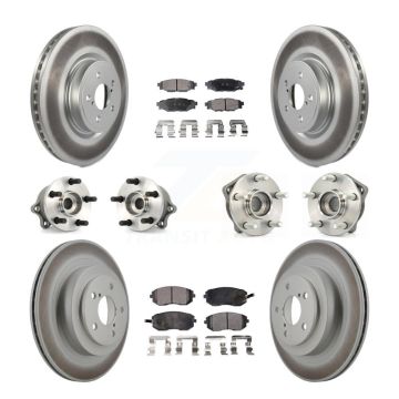 Front Rear Hub Bearings Coated Disc Brake Rotors And Pads Kit (10Pc) For Subaru Legacy KBB-112595