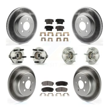 Front Rear Hub Bearing Coated Brake Rotor & Pad Kit (10Pc) For Chrysler 300 Dodge Charger KBB-112598