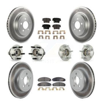 Front Rear Hub Bearing Coated Brake Rotor & Pad Kit (10Pc) For Chrysler 300 Dodge Charger KBB-112599