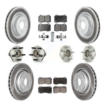 Front Rear Hub Bearing Coated Brake Rotor & Pad Kit (10Pc) For Chrysler 300 Dodge Charger KBB-112602