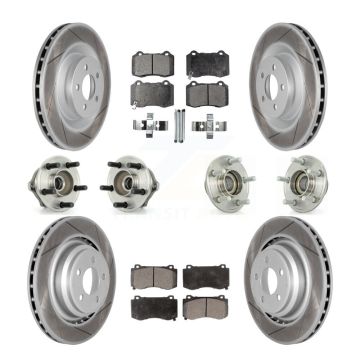 Front Rear Hub Bearing Coated Brake Rotor & Pad Kit (10Pc) For Chrysler 300 Dodge Charger KBB-112604