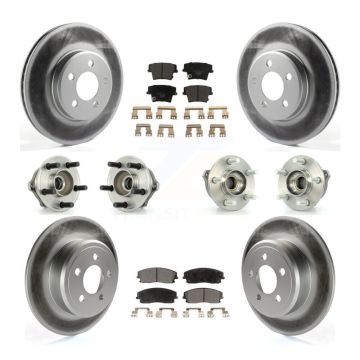 Front Rear Hub Bearing Coated Disc Brake Rotor & Pads Kit (10Pc) For Dodge Charger Magnum KBB-112605
