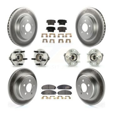 Front Rear Hub Bearing Coated Brake Rotor & Pad Kit (10Pc) For Chrysler 300 AWD with 3.5L KBB-112606