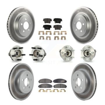 Front Rear Hub Bearing Coated Brake Rotor & Pad Kit (10Pc) For Chrysler 300 Dodge Charger KBB-112607