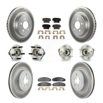 Front Rear Hub Bearing Coated Brake Rotor Pads Kit (10Pc) For Dodge Charger AWD with 5.7L KBB-112608