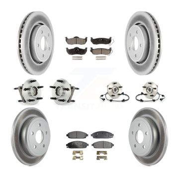 Front Rear Hub Bearing Coat Brake Rotor Pads Kit (10Pc) For Jeep Grand Cherokee Commander KBB-112609