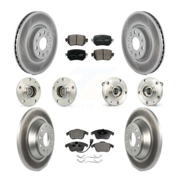 Front Rear Hub Bearing Coated Disc Brake Rotors And Pads Kit (10Pc) For 2016-2018 Audi Q3 KBB-112629