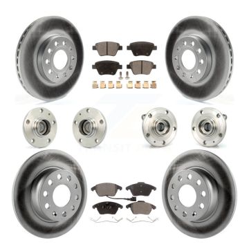 Front Rear Hub Bearing Coated Disc Brake Rotors And Pads Kit (10Pc) For Volkswagen Beetle KBB-112630