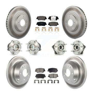 Front Rear Hub Bearing Coated Brake Rotor & Pads Kit (10Pc) For 2014-2015 Kia Sorento FWD KBB-112641