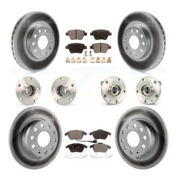 Front Rear Hub Bearing Coated Disc Brake Rotors And Pads Kit (10Pc) For Volkswagen Beetle KBB-112655