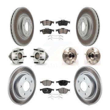 Front Rear Hub Bearing Coat Brake Rotor Pads Kit (10Pc) For Mazda 3 2.3L with 4-Wheel ABS KBB-112668