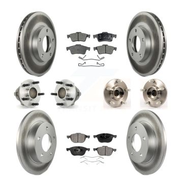 Front Rear Hub Bearing Coat Brake Rotor Pads Kit (10Pc) For Mazda 3 2.0L with 4-Wheel ABS KBB-112669
