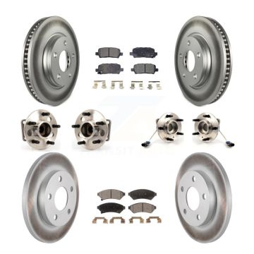 Front Rear Hub Bearing Coated Brake Rotor Pad Kit (10Pc) For Buick LaCrosse Pontiac Grand KBB-112672
