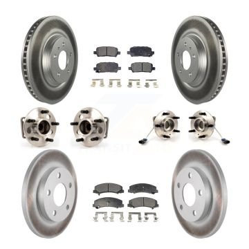 Front Rear Hub Bearing Coated Brake Rotor And Pad Kit (10Pc) For Chevrolet Impala Limited KBB-112674