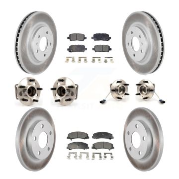 Front Rear Hub Bearing Coated Brake Rotor And Pad Kit (10Pc) For Chevrolet Impala Limited KBB-112675