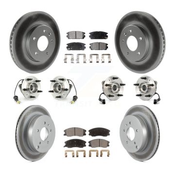 Front Rear Hub Bearing Coat Brake Rotor Pads Kit (10Pc) For Chevrolet Equinox Pontiac Vue KBB-112677
