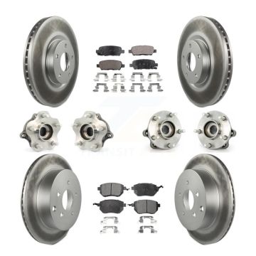 Front Rear Hub Bearing Coated Brake Rotor Pads Kit (10Pc) For 2003-2004 Nissan Murano AWD KBB-112681