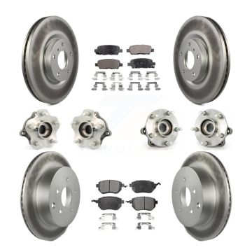 Front Rear Hub Bearing Coated Brake Rotor Pads Kit (10Pc) For 2005-2007 Nissan Murano AWD KBB-112682