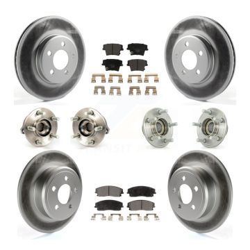 Front Rear Hub Bearing Coated Brake Rotor & Pad Kit (10Pc) For Dodge Chrysler 300 Charger KBB-112683