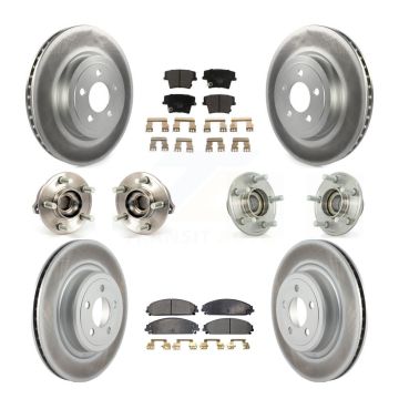 Front Rear Hub Bearings Coated Disc Brake Rotors And Pads Kit (10Pc) For Dodge Charger KBB-112685