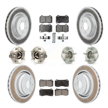 Front Rear Hub Bearing Coated Brake Rotor & Pad Kit (10Pc) For Dodge Chrysler 300 Charger KBB-112686