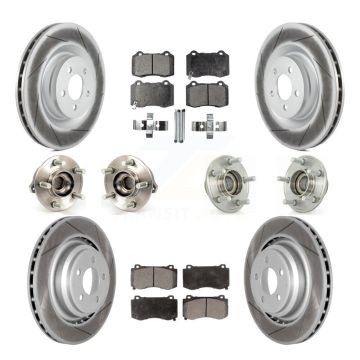 Front Rear Hub Bearing Coated Brake Rotor & Pad Kit (10Pc) For Dodge Chrysler 300 Charger KBB-112687