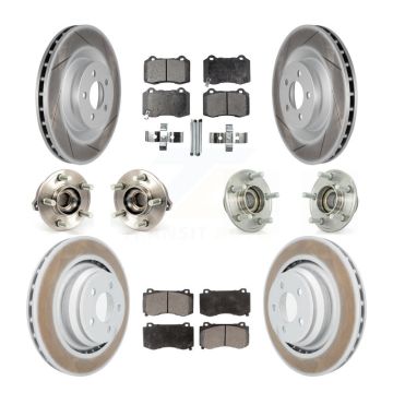 Front Rear Hub Bearing Coated Brake Rotor & Pad Kit (10Pc) For Dodge Chrysler 300 Charger KBB-112688