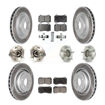 Front Rear Hub Bearing Coated Brake Rotor & Pad Kit (10Pc) For Dodge Chrysler 300 Charger KBB-112689