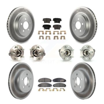 Front Rear Hub Bearing Coated Brake Rotor & Pad Kit (10Pc) For Chrysler 300 Dodge Charger KBB-112691
