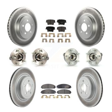 Front Rear Hub Bearing Coated Brake Rotor Pads Kit (10Pc) For Dodge Charger AWD with 5.7L KBB-112692